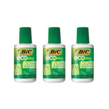 Imagem de Kit 03 Corretivos Líquido Escolar ECOlutions 18ml À Base de Água BIC