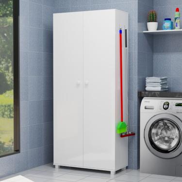 Imagem de Armário Multiuso Para Áreas Externas Com Prateleiras Porta Produtos De Limpeza