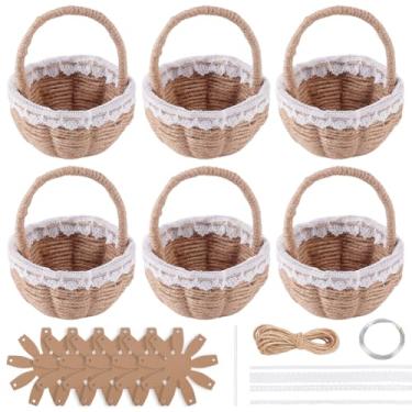 Imagem de FREEBLOSS Conjunto de 12 cestos de vime de tecido DIY para iniciantes, kit de confecção de cestas com suprimentos de tecelagem, cesta multifuncional de armazenamento tecida à mão para decoração de