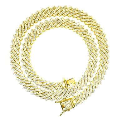 Imagem de Corrente HH Bling Empire Iced Out Rubi, corrente de tênis masculina banhada a ouro, 60 cm