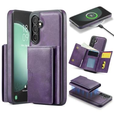 Imagem de Asuwish Capa de celular para Samsung Galaxy S23 FE 5G carteira magnética destacável com carregamento sem fio e bloqueio de RFID, suporte flip robusto S 23 EF S23FE 23S feminino masculino roxo
