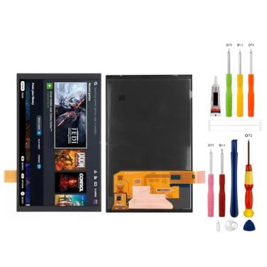 Imagem de Substituição de tela digital LCD compatível com Steam Deck OLED 2023 (preto sem moldura) Montagem digitalizador de tela LCD sensível ao toque com ferramentas de reparo (versão fosco)