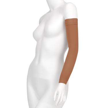 Imagem de Manga de braço padrão Juzo Soft 2002 30-40 mmhg com faixa superior de silicone para mulheres, Bege, 3 (III) Regular