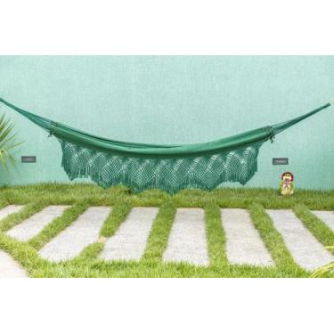 Imagem de Rede de Dormir Descanso Casal Jeans  Verde Bandeira - TEIXEIRA