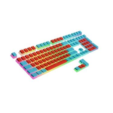 Imagem de Ranked Teclas PBT Pudding | 112 Double Shot Translúcido ANSI US & ISO Layout | Perfil OEM para teclado mecânico de jogos RGB (vermelho e azul)