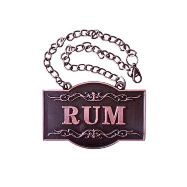Imagem de IcyPeak Etiqueta decantadora 1PSC – cor cobre – etiqueta de decantador de rum com corrente ajustável – etiqueta de licor – 6 x 4 cm