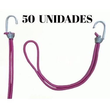 Imagem de Kit 50 Elásticos Extensor Borracha Lona Caminhão Carreta ROSA - BERTO 