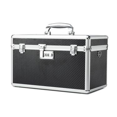 Imagem de HEWEI WORKS Caixa de bloqueio de armazenamento com código de combinação, estojo de armazenamento de medicamentos bloqueável, caixa de primeiros socorros vazia, caixa de bloqueio de segurança, cofre