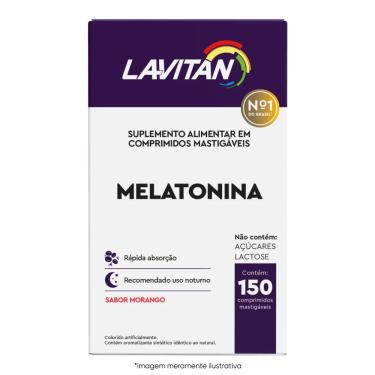 Imagem de Lavitan Melatonina Suplemento Sabor Morango 150 Comp - Cimed