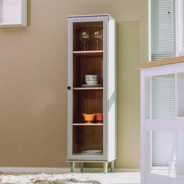 Imagem de Cristaleira Estante Para Livros 1 Porta Vidro E-963 Cinza