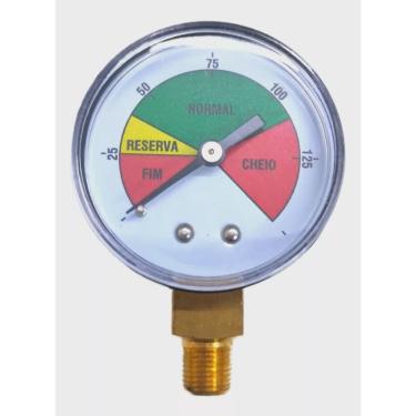 Imagem de Manômetro Colorido Medidor De Pressão 150Psi Rosca 1/8 Npt