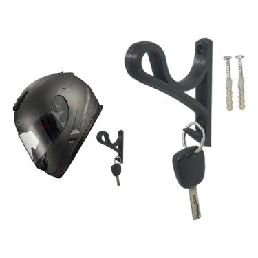 Imagem de Kit 6 Suportes De Parede Para Capacetes Com Gancho Parafusos