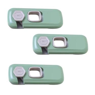 Imagem de Trava de Segurança Geladeira Gaveta Kit 3 unidades Bebe Criança Porta 
