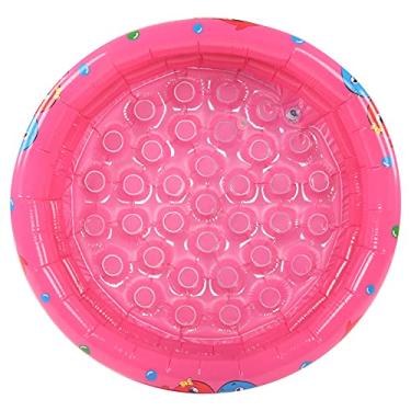 Imagem de Piscina Inflável de Bebês, Crianças Redondas Rosa Portáteis Ao Ar Livre Interno Com PVC Grosso para Crianças Brincadeira de água (90cm)