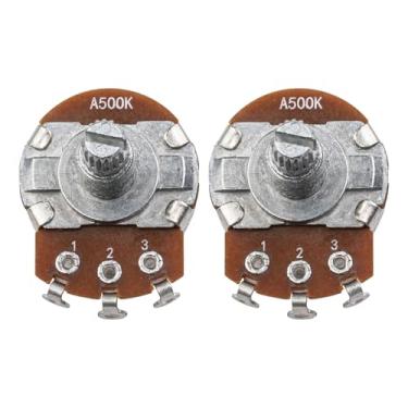 Imagem de DIAO79NI Potenciômetro de guitarra de eixo dividido de 18 mm A500K – Controle de volume/tom, para Squier/Epiphone/Ibanez (conjunto de 2)
