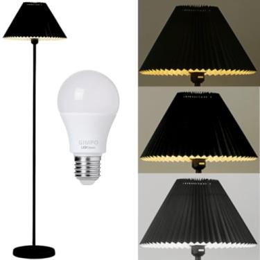 Imagem de Gimpo, Luminária Piso Chão Coluna 148cm Metal Gimpo KJTD-720-PRETO + Lâmpada 9W LED Bivolt