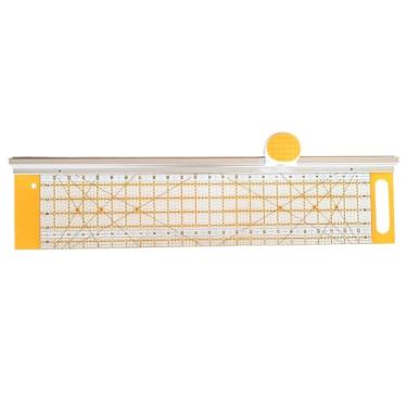 Imagem de Bequilter Conjunto de cortador rotativo e régua de 61 cm C x 15 cm L com 2 lâminas extras, cortador de tecido com alça ergonômica para facilitar o corte de tecido