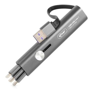 Imagem de Adaptador Usb Tipo C Lightning Micro Usb V8 Portátil em Metal Robusto 