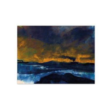 Imagem de Emiil Noldee Impressão de pintura famosa em tela - Reprodução de imagem em tela - Mar com dois vaporizadores - Impressões de arte de parede em tela para decoração de sala de estar 40 x 50 cm 16 x 20