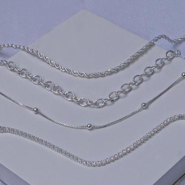 Imagem de Mix com 4 Pulseiras Folheadas a Prata - Ralifla Semijoias