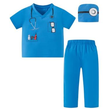 Imagem de Daddy's New Fishing Buddy Conjunto de calças de cosplay para bebês meninos e meninas, Azul, 2-3 Anos