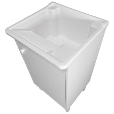 Imagem de Tanque 26L Com Gabinete 46cm 1 Porta + Sifão Entregue Montado Cor: Tanque Branco