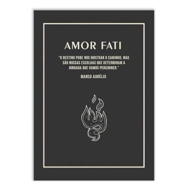 Imagem de Placa Decorativa Amor Fati Estoicismo Filosofia Decoração Poster Quarto Sala