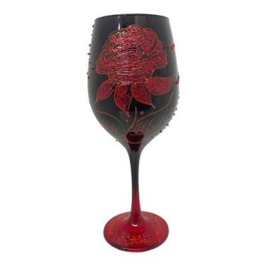 Imagem de Taça Pomba Gira Negra/Verm e Rosa Vermelha Barone 490ml - Meta Atacado