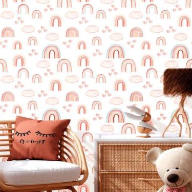 Imagem de Papel de Parede Baby Arco Íris Aquarela 270 - Inove Papéis de Parede