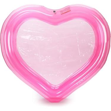 Imagem de FUNBOY Piscina infantil gigante inflável com coração rosa transparente, diversão o ano todo para poços de bola, piscinas, uma festa na piscina de verão e na praia