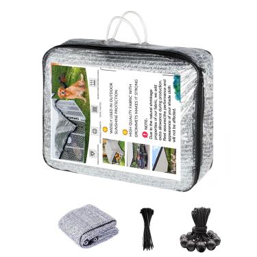 Imagem de Vocray Protetor solar refletivo de tecido 70% alumínio, bloqueador de calor para estufas, carros, animais de estimação, trailers, acampamento ao ar livre, respirável e dobrável – Inclui elásticos e