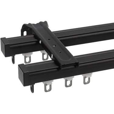 Imagem de Trilho De Cortina De Alumínio, Trilhos De Cortina Montados No Teto Da Parede, Para Trilho De Cortina Trilho De Cortina Reta Trilho De Cortina Planador Trilho, Black(side Mount), 2.5m/8ft