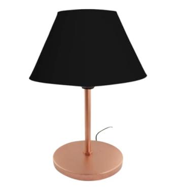 Imagem de Luminária de Mesa Abajur Cúpula Injetada para Escritório Quarto Recepção Decoração Sala Moderno (COBRE/PRETO,1)