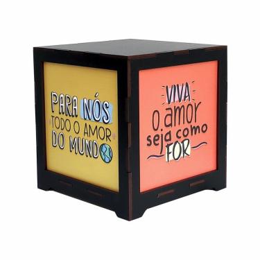 Imagem de Luminária Box Namorados Viva O Amor Em Mdf