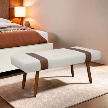 Imagem de Puff Recamier Retangular para Sala Quarto Belt 90cm Bouclê - SOFA STOR