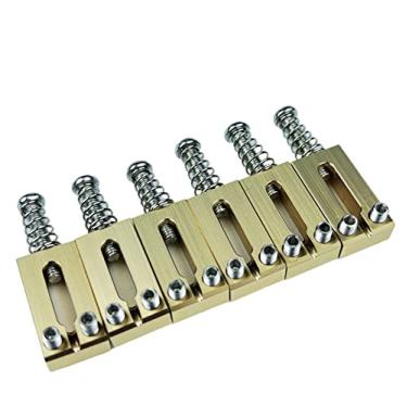 Imagem de Kaynes 6 Peças De Rastilho Ponte Guitarra 10,8 Mm, Tremolo Latão Para Fender Telecaster Tele Tl Stratocaster Strat St Style, Substituição Elétrica (10,8 Mm)