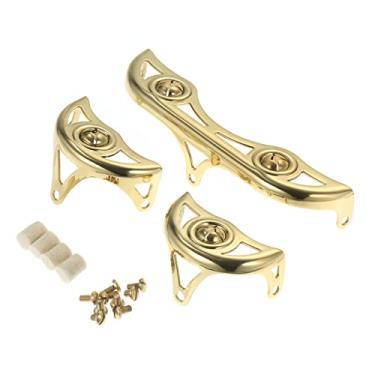 Imagem de WALFRONT 3PCS Key Guards para Alto Sax Brass Key Guard Kits Elegante Finish Felt Bumper Bolts Acessórios Adequado para Saxofonista Iniciantes e Estudantes