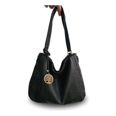 Imagem de Bolsa Feminina Ombro Transversal Sacola Hobo Trabalho - Alwy, Preto
