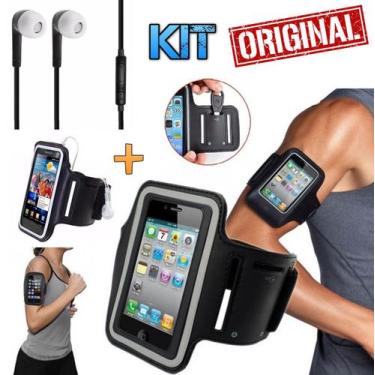 Imagem de Kit Braçadeira Para Celular Suporte Braço Armband + Fone de Ouvido Uni