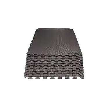 Imagem de Kit 10 Tapetes Tatame EVA 1x1x10mm Preto Emenda Perfeita Antiderrapante Confortável