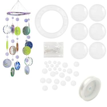 Imagem de WOOPSOO Sinos de vento moldes de resina de silicone para decoração de casa, kit de decoração de moldes de resina acrílica epóxi