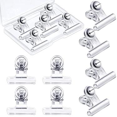 Imagem de Sabary 30 peças de grampos de pressão de buldogue grampos de plástico com clipes para quadros de avisos de cortiça e paredes de fotos (transparente, 20 mm)