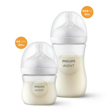Imagem de Kit Avent Philips Mamadeira Pétala 3.0 SCD838/26 Transparente 125ml + 260ml