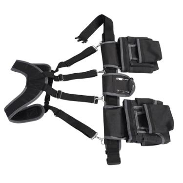 Imagem de Luqeeg Cinto de ferramentas Handyman, cinto de ferramentas de eletricista, 12 bolsos, nylon de poliéster 1680D com alça, design confortável para emolduradores, eletricistas, telhados