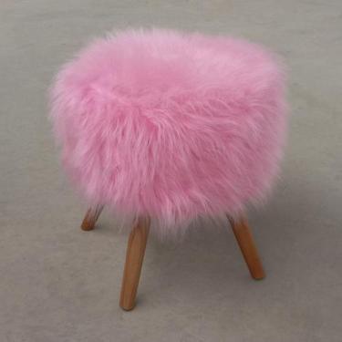 Imagem de Conjunto 02 Banqueta Pufe Pelúcia Pelo Alto - Due Decor, Pelúcia Pink