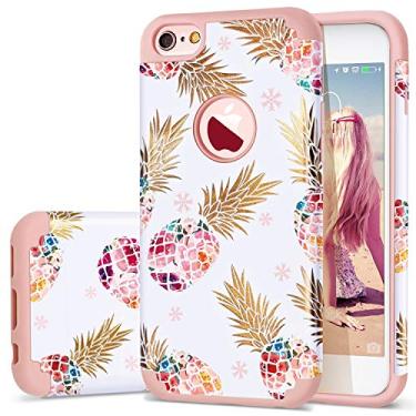 Imagem de Capa para iPhone 6 6s com design de abacaxi coloful, T047-01 Pineapple/Rose Gold