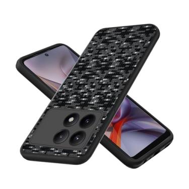 Imagem de Aroepurt Capa compatível com Xiaomi Poco X6 Pro capa de telefone fina TPU macio silicone 3D reflexivo mudança fosco superfície preta