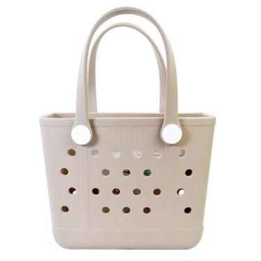 Imagem de Addoklm Bolsa de praia de borracha leve X grande para impermeável, bolsa aberta durável para barco, piscina, esportes, academia, Bétula de amêndoa, Small