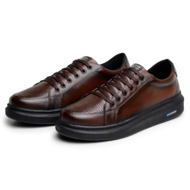 Imagem de Tênis Masculino Sapatenis Casual 100% Couro Legítimo Moderno 1080 (Pinhão, BR, Adulto, Numérico, 44)