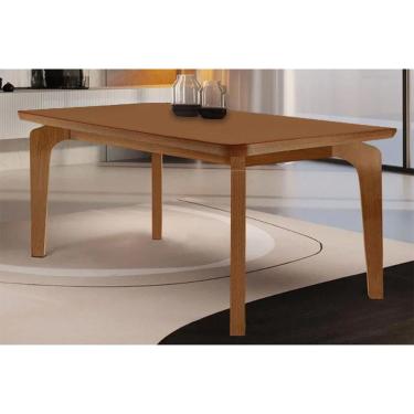 Imagem de Mesa de Sala Jantar Londrina c/ Tampo Madeirado c/ Canto Curvo 180X90cm Naturale/Naturale - Rufato